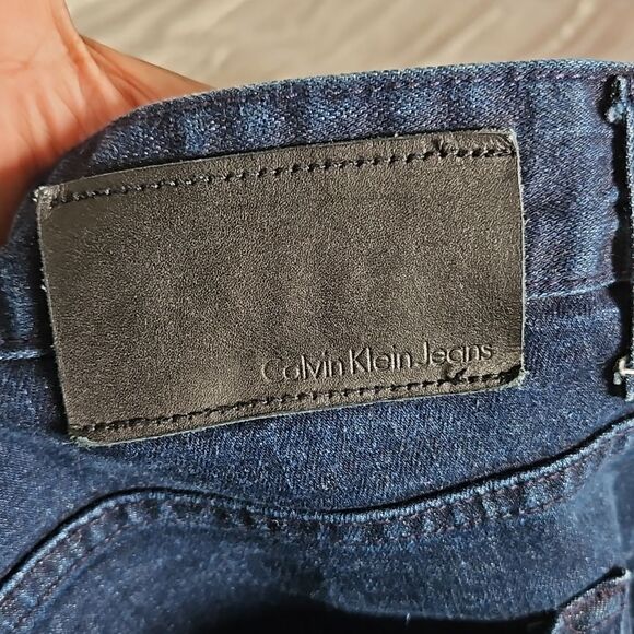 Calvin Klein Men Slim Fit Jeans 38×32 Dark Blue Washed - Picture 14 of 16